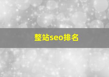 整站seo排名