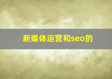 新媒体运营和seo的