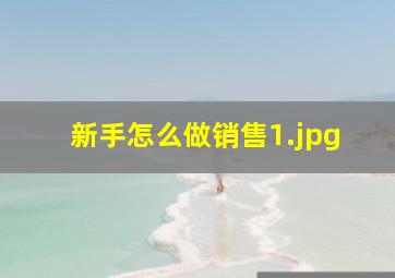 新手怎么做销售