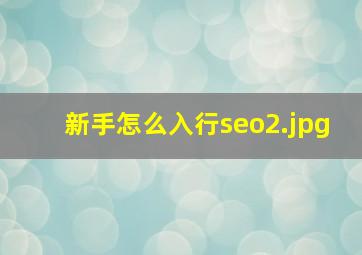 新手怎么入行seo