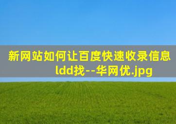 新网站如何让百度快速收录信息 ldd找--华网优