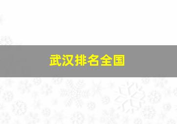 武汉排名全国
