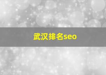武汉排名seo