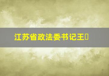 江苏省政法委书记王�