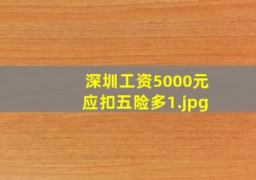 深圳工资5000元应扣五险多