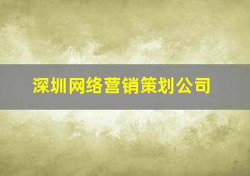 深圳网络营销策划公司