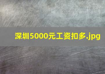 深圳5000元工资扣多