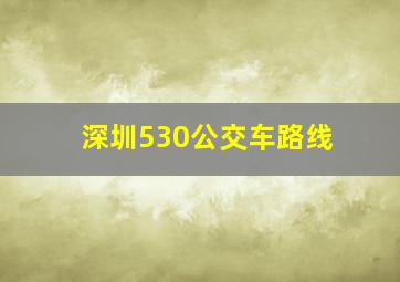 深圳530公交车路线