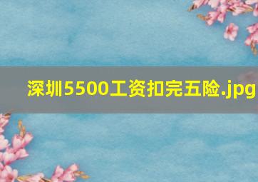 深圳5500工资扣完五险
