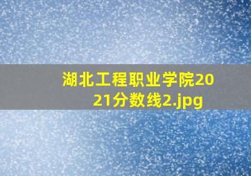 湖北工程职业学院2021分数线