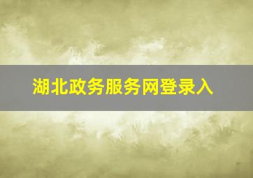 湖北政务服务网登录入