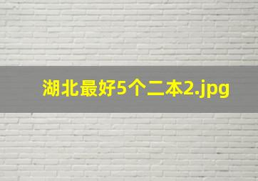 湖北最好5个二本