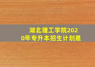 湖北理工学院2020年专升本招生计划是