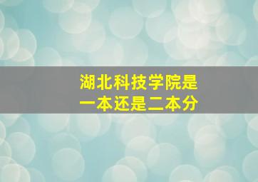 湖北科技学院是一本还是二本分