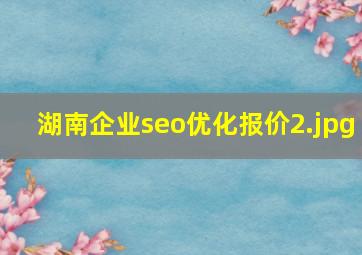 湖南企业seo优化报价