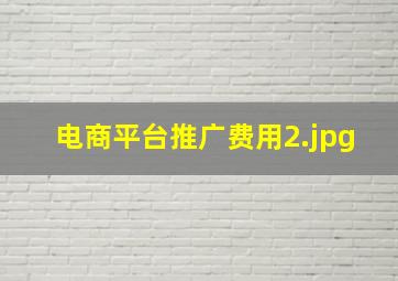 电商平台推广费用