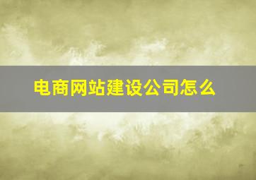 电商网站建设公司怎么