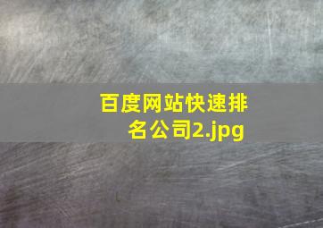 百度网站快速排名公司