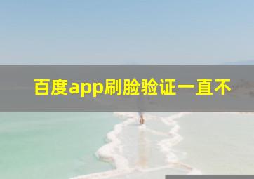 百度app刷脸验证一直不