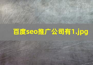 百度seo推广公司有