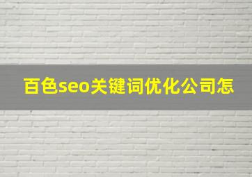 百色seo关键词优化公司怎