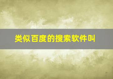 类似百度的搜索软件叫