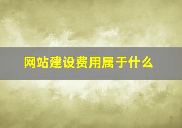 网站建设费用属于什么