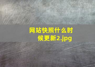 网站快照什么时候更新