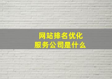 网站排名优化服务公司是什么