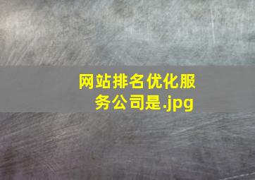 网站排名优化服务公司是