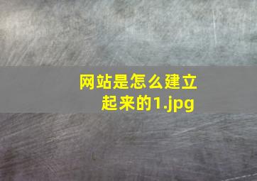 网站是怎么建立起来的