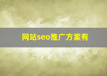 网站seo推广方案有
