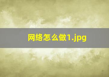 网络怎么做