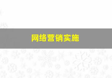 网络营销实施