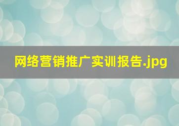 网络营销推广实训报告