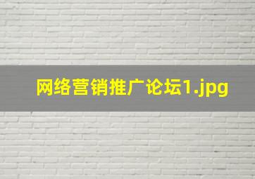 网络营销推广论坛