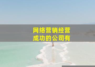 网络营销经营成功的公司有