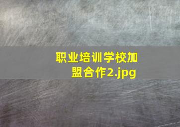 职业培训学校加盟合作