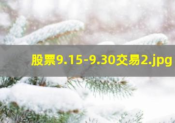 股票9.15-9.30交易
