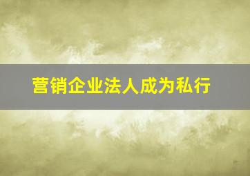 营销企业法人成为私行
