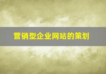 营销型企业网站的策划