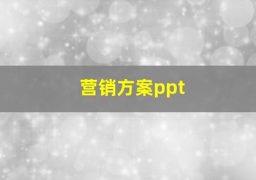 营销方案ppt