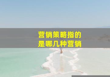 营销策略指的是哪几种营销