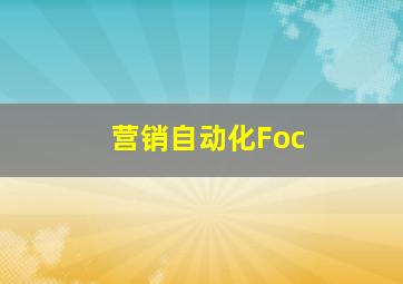 营销自动化Foc