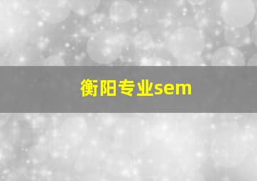 衡阳专业sem