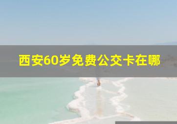 西安60岁免费公交卡在哪