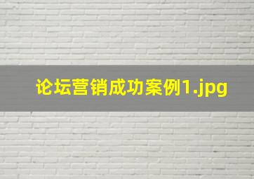 论坛营销成功案例