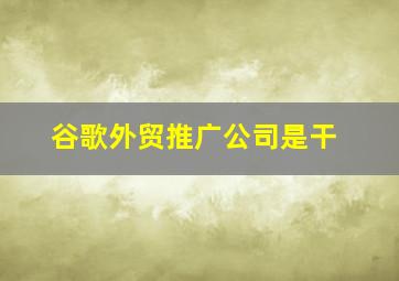 谷歌外贸推广公司是干
