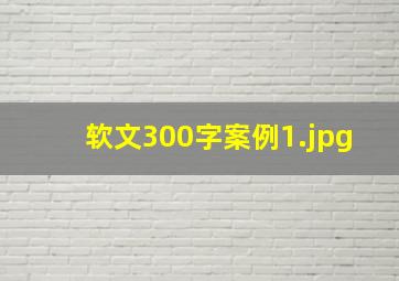 软文300字案例