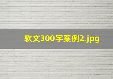 软文300字案例